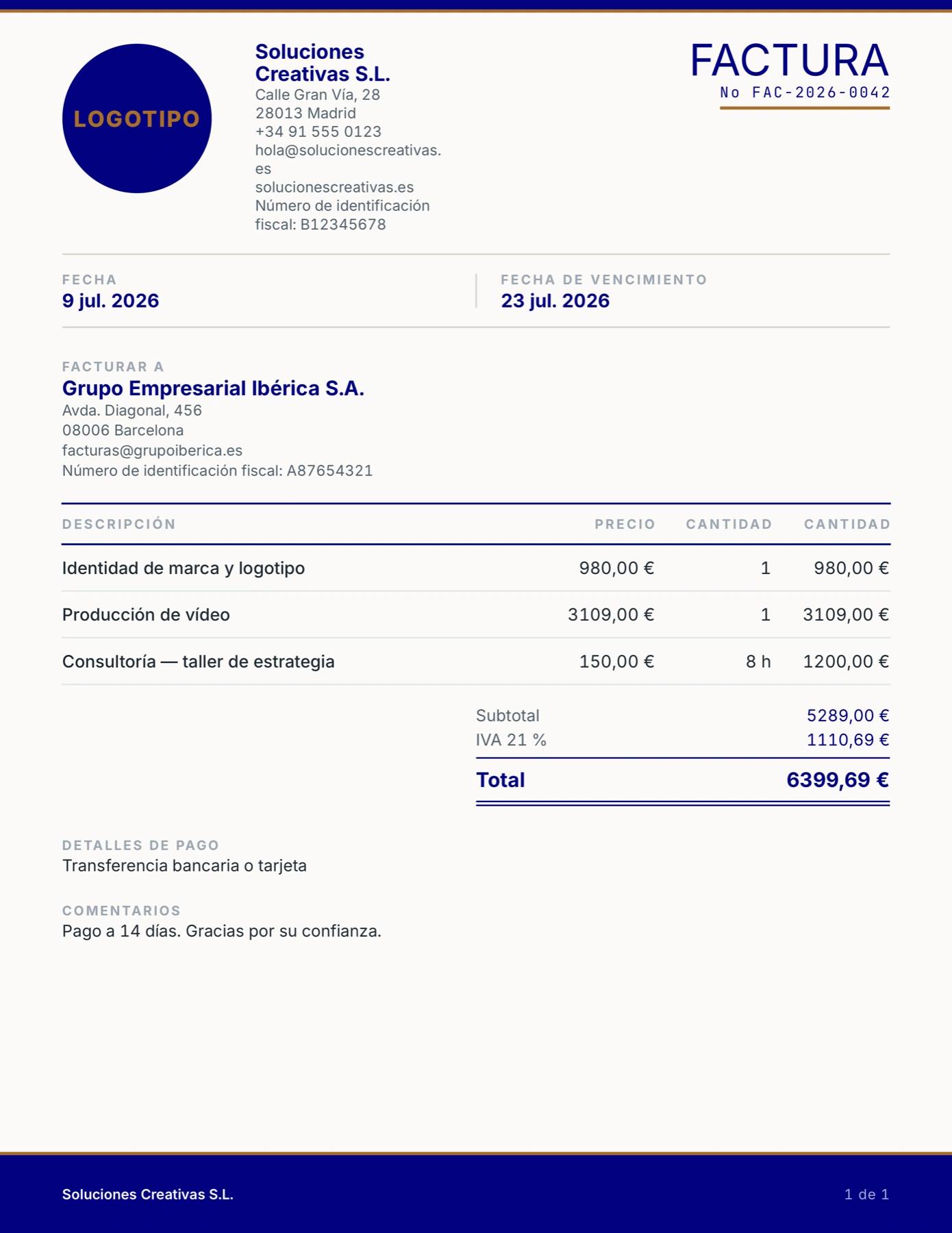 Plantilla Executive