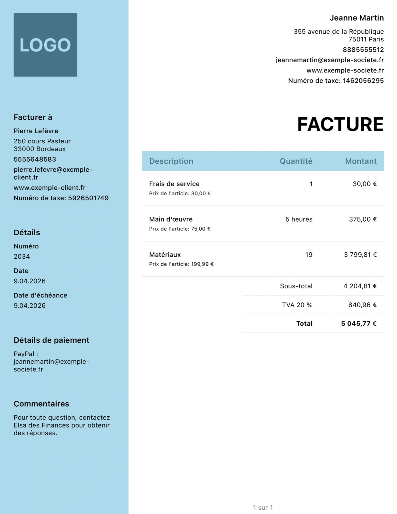 Professional template