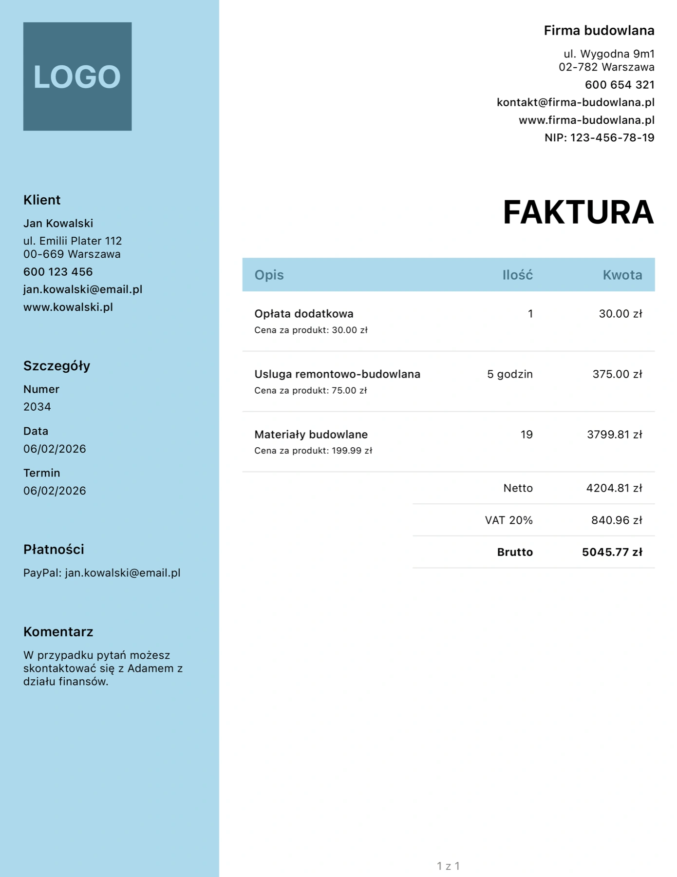 Professional template