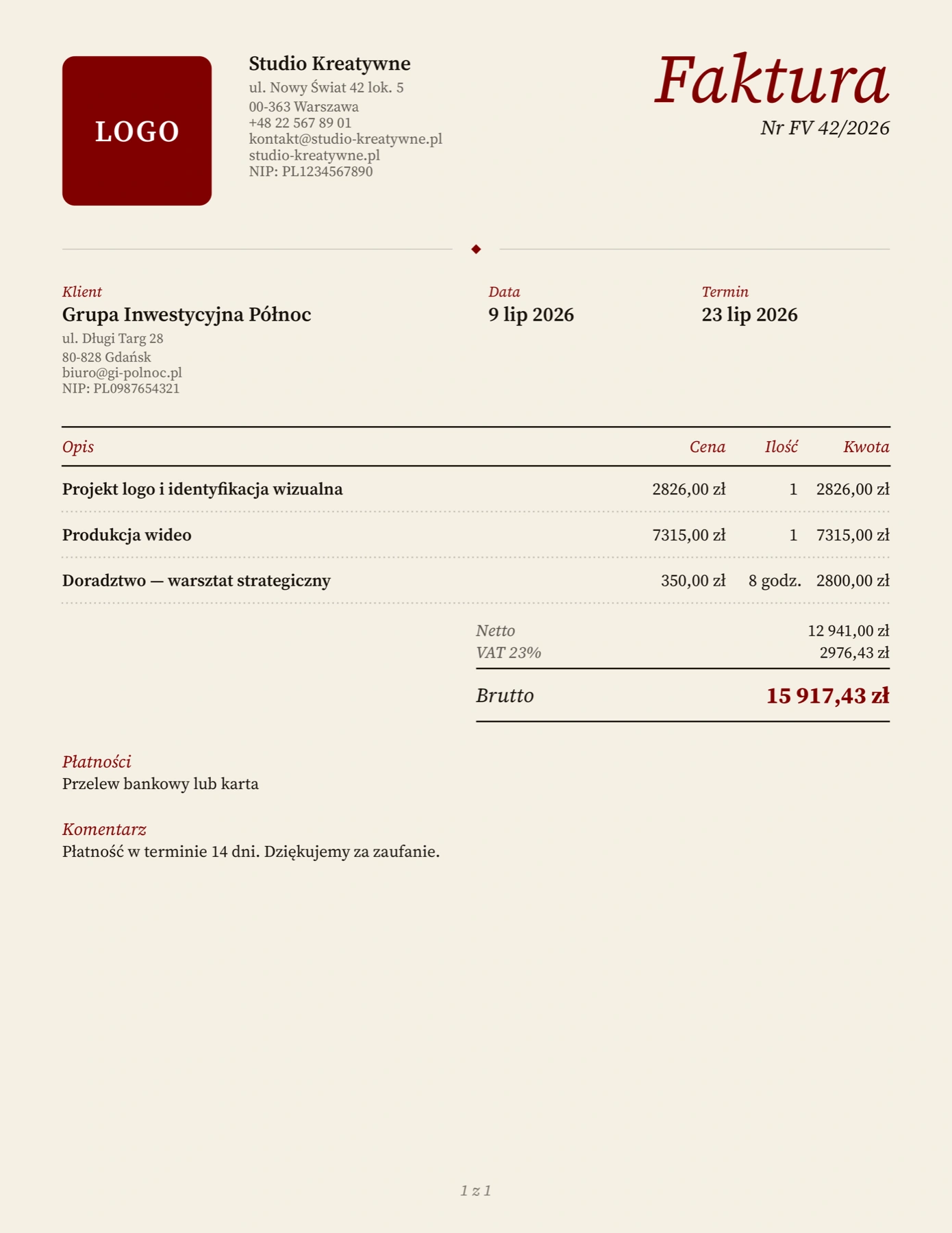 Studio template
