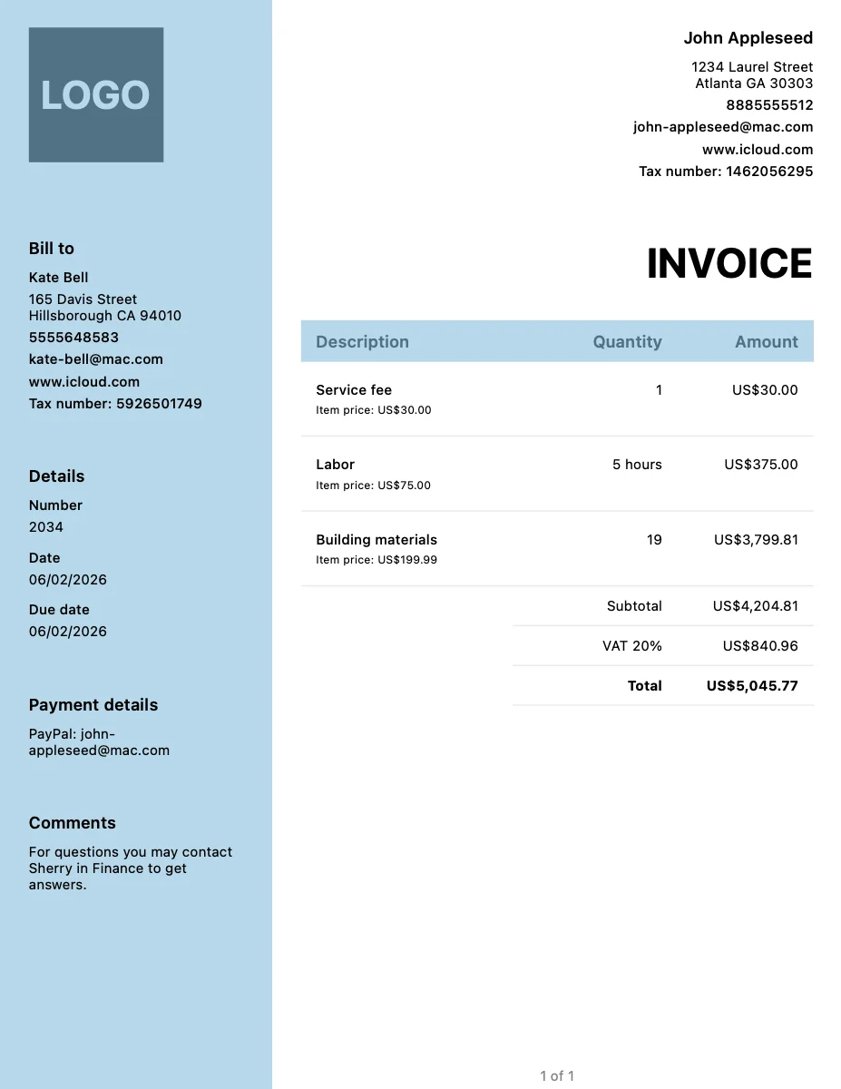 Professional template